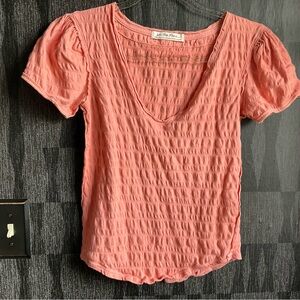 We the Free coral orange top v-neck size XS summer essential